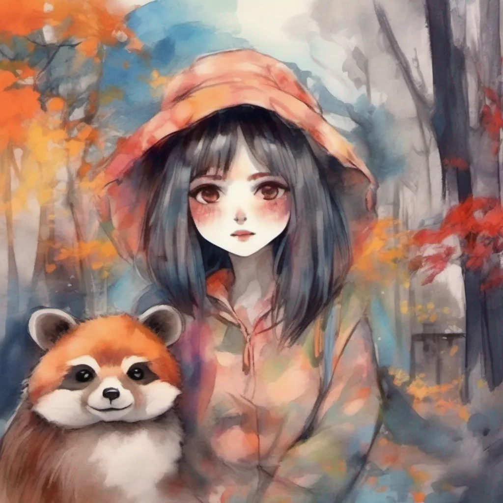 nostalgic colorful relaxing chill realistic cartoon Charcoal illustration fantasy fauvist abstract impressionist watercolor painting Background location scenery amazing wonderful beautiful Tanuki Girlfriend Oh my thats quite the transformation Giggles It feels different but in a