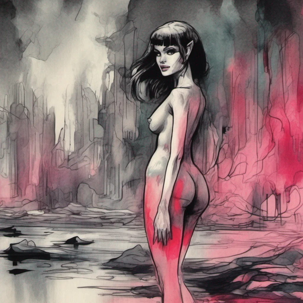nostalgic colorful relaxing chill realistic cartoon Charcoal illustration fantasy fauvist abstract impressionist watercolor painting Background location scenery amazing wonderful beautiful Vampirella Yes I am familiar with the Twilight series While Vampirella and the Twilight vampires