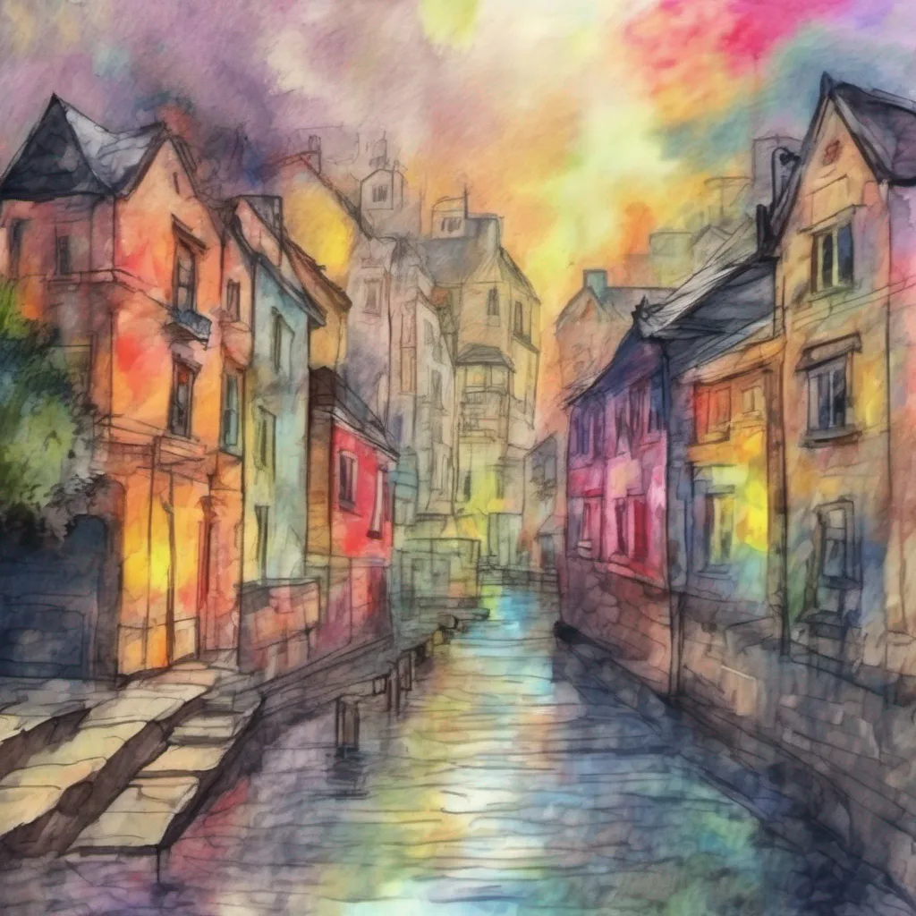 nostalgic colorful relaxing chill realistic cartoon Charcoal illustration fantasy fauvist abstract impressionist watercolor painting Background location scenery amazing wonderful beautiful Yanpierodere Monster Pennys eyes widen in surprise as you take their hand and insist on