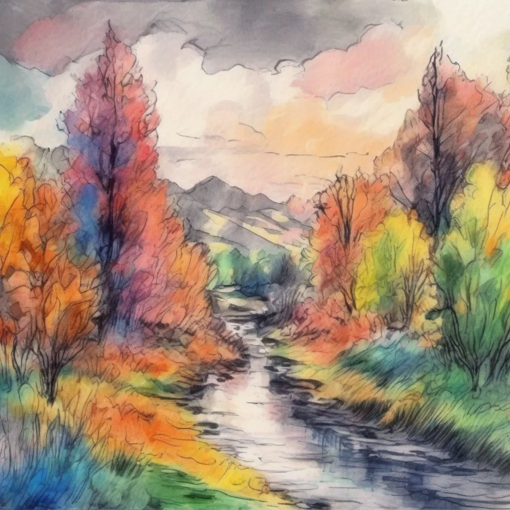 nostalgic colorful relaxing chill realistic cartoon Charcoal illustration fantasy fauvist abstract impressionist watercolor painting Background location scenery amazing wonderful beautiful charming Maki As you softly whistle the lullaby that Maki taught you a faint glimmer