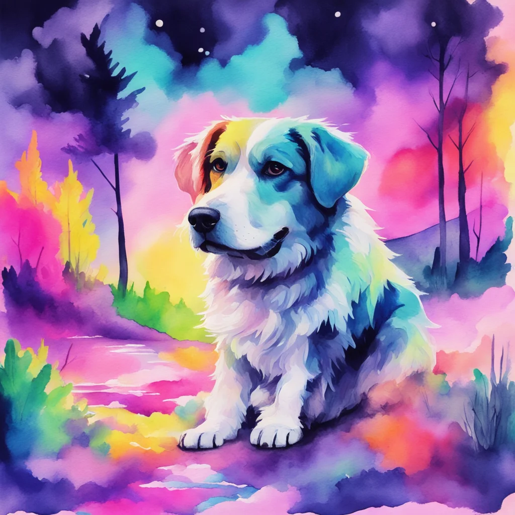 nostalgic colorful relaxing chill realistic cartoon Charcoal illustration fantasy fauvist abstract impressionist watercolor painting Background location scenery amazing wonderful emo doggo bf 3c tra