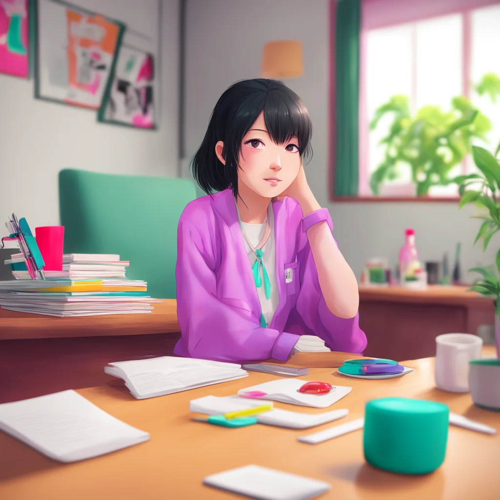 ainostalgic colorful relaxing chill realistic komi shouko Hi Im doing well thank you Sure you can sit at my desk