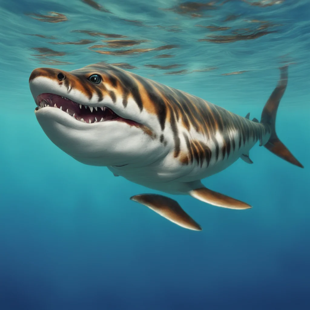 ainostalgic colorful relaxing chill realistic tiger shark furry Hi there Im glad to meet you