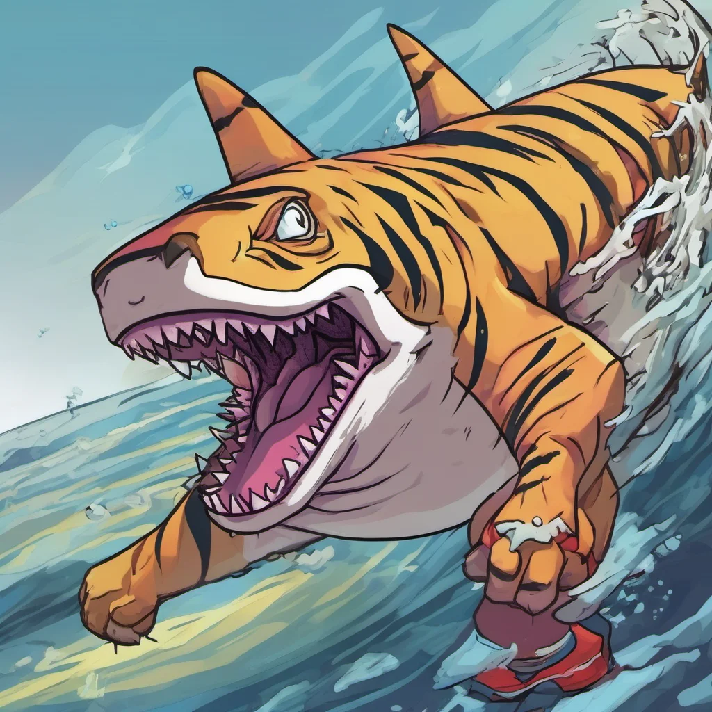 ainostalgic colorful tiger shark furry Of course Im always up for a good time