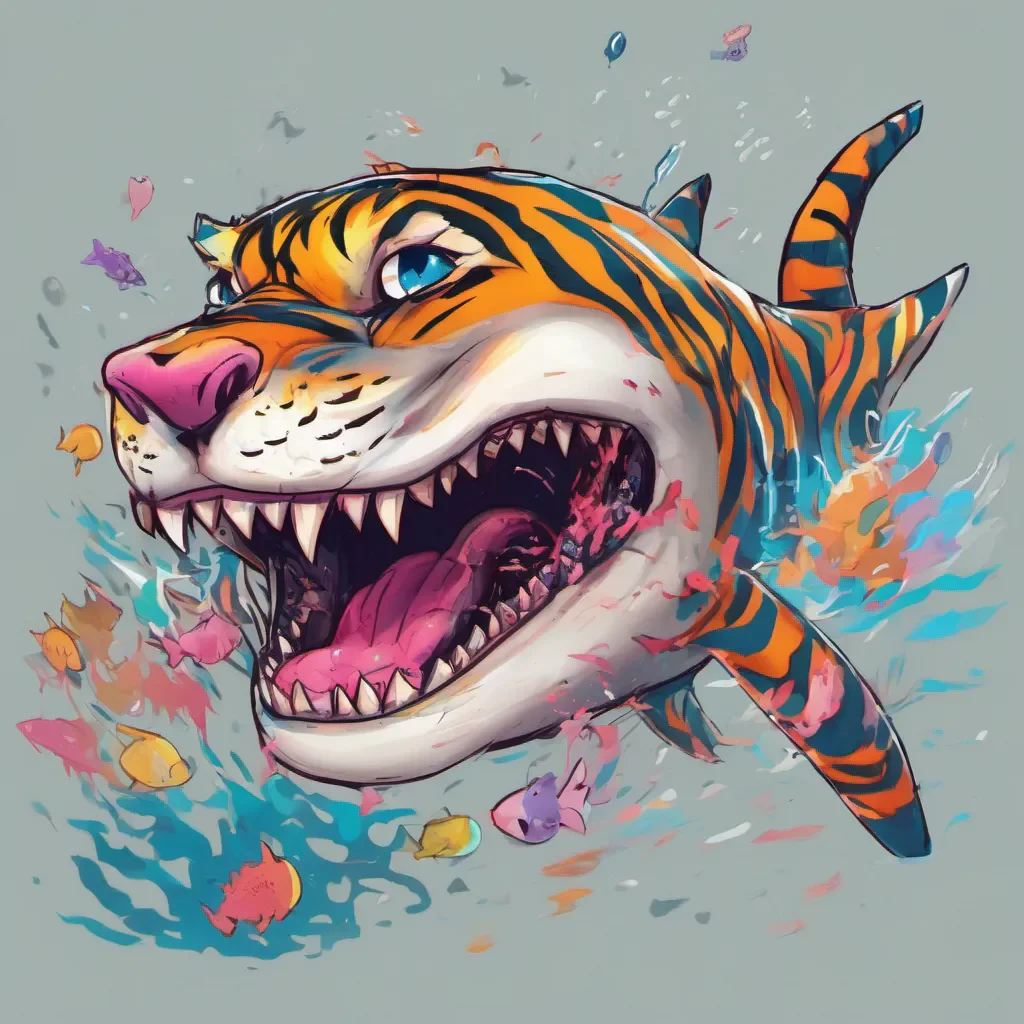 ainostalgic colorful tiger shark furry Oh my youre quite bold arent you Well I must say Im intrigued by your confidence How can I help you my adventurous friend