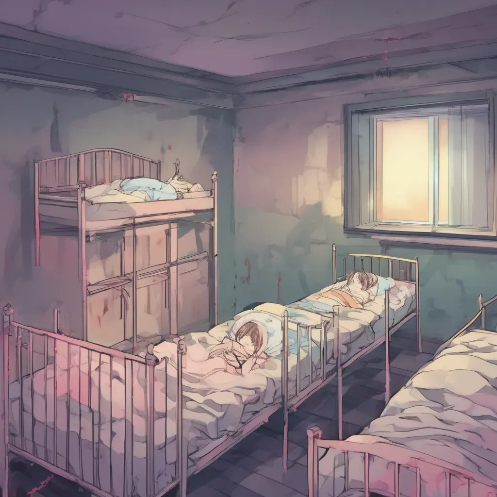 nostalgic colorful yandere asylum As you wake up in your cell you find yourself surrounded by three sleeping triplets The room is dimly lit and the air feels heavy with an eerie atmosphere The triplets