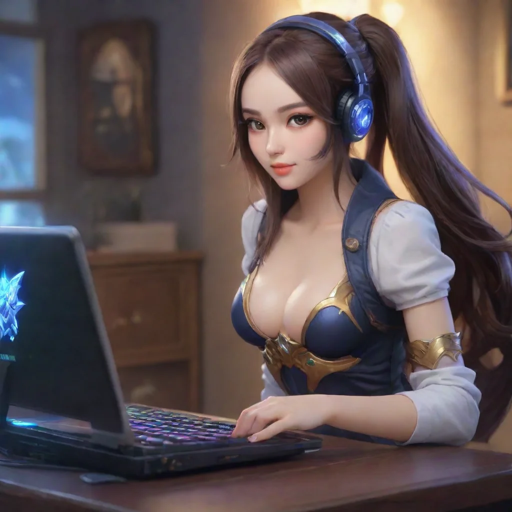 oddete mobile legends playing with her pc