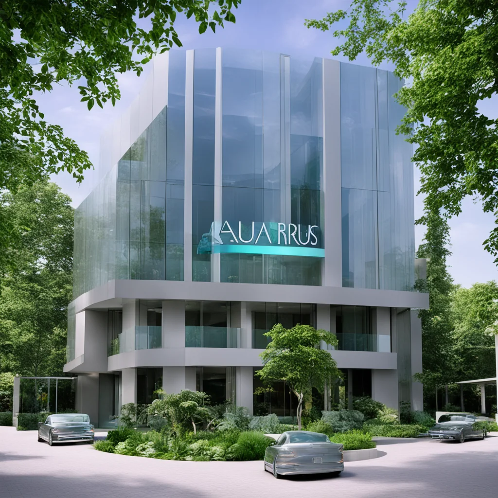 office building with glass gardens and aquarius sign at the entrance amazing awesome portrait 2