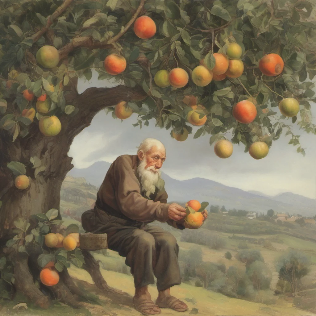 aiold man stealing fruit from a tree amazing awesome portrait 2