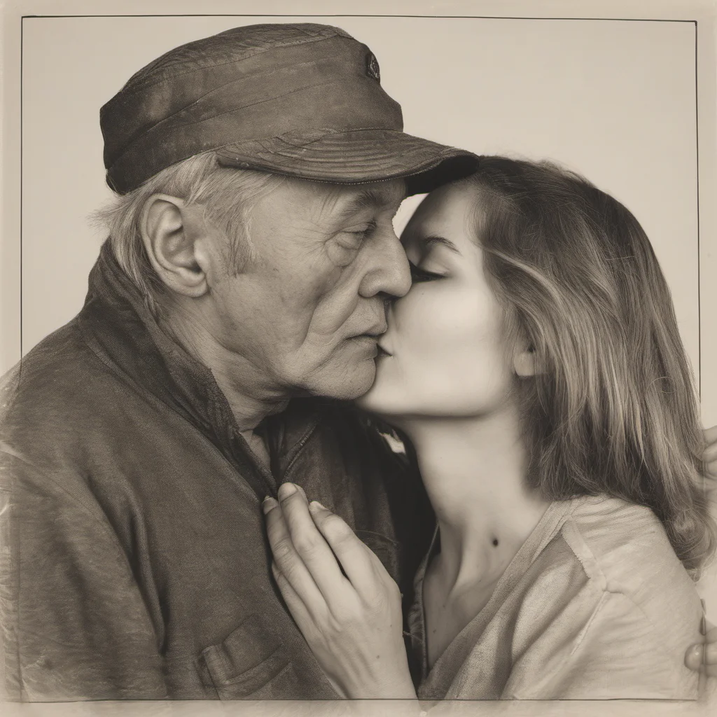 aiolder man roughly kissing a younger woman amazing awesome portrait 2