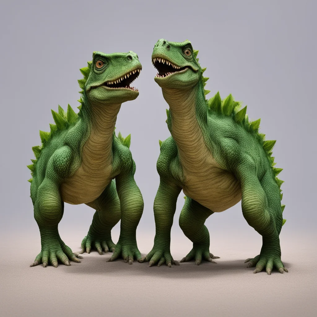 one dinosor with two heads