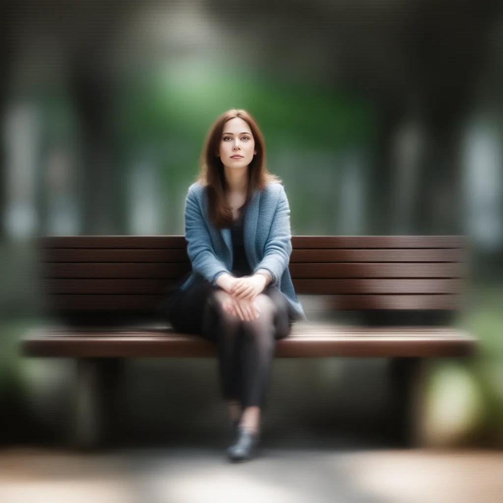 aione woman sitting on a bench