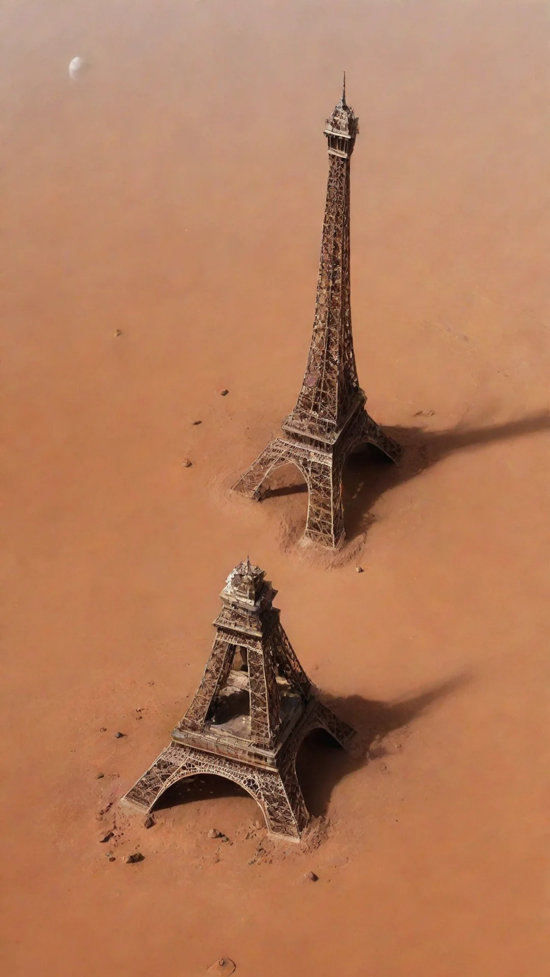 aionly eiffel tower on mars planet tall