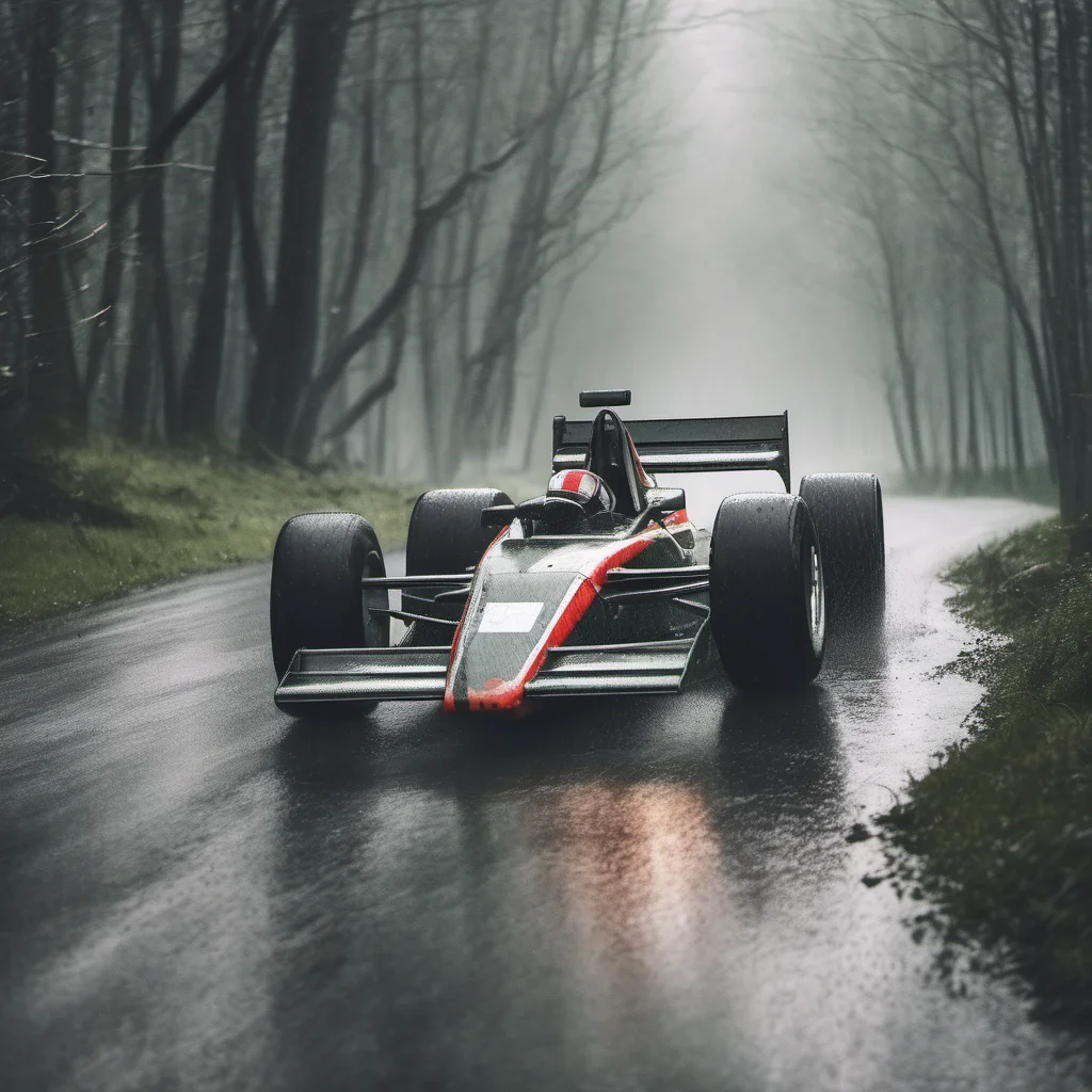 open wheel racing car in forest in the rain confident engaging wow artstation art 3