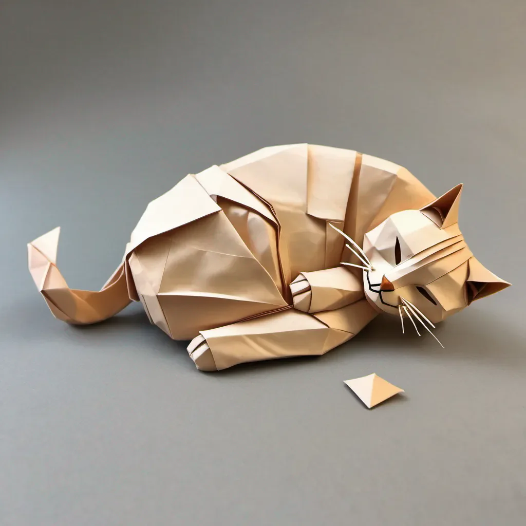 origami sleeping cat  amazing awesome portrait 2