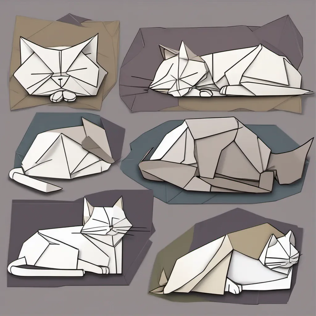 origami sleeping cat  confident engaging wow artstation art 3