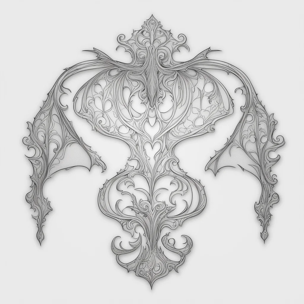 aiornament%2C 2d%2C bat%2C line art%2C black white%2C simple%2C