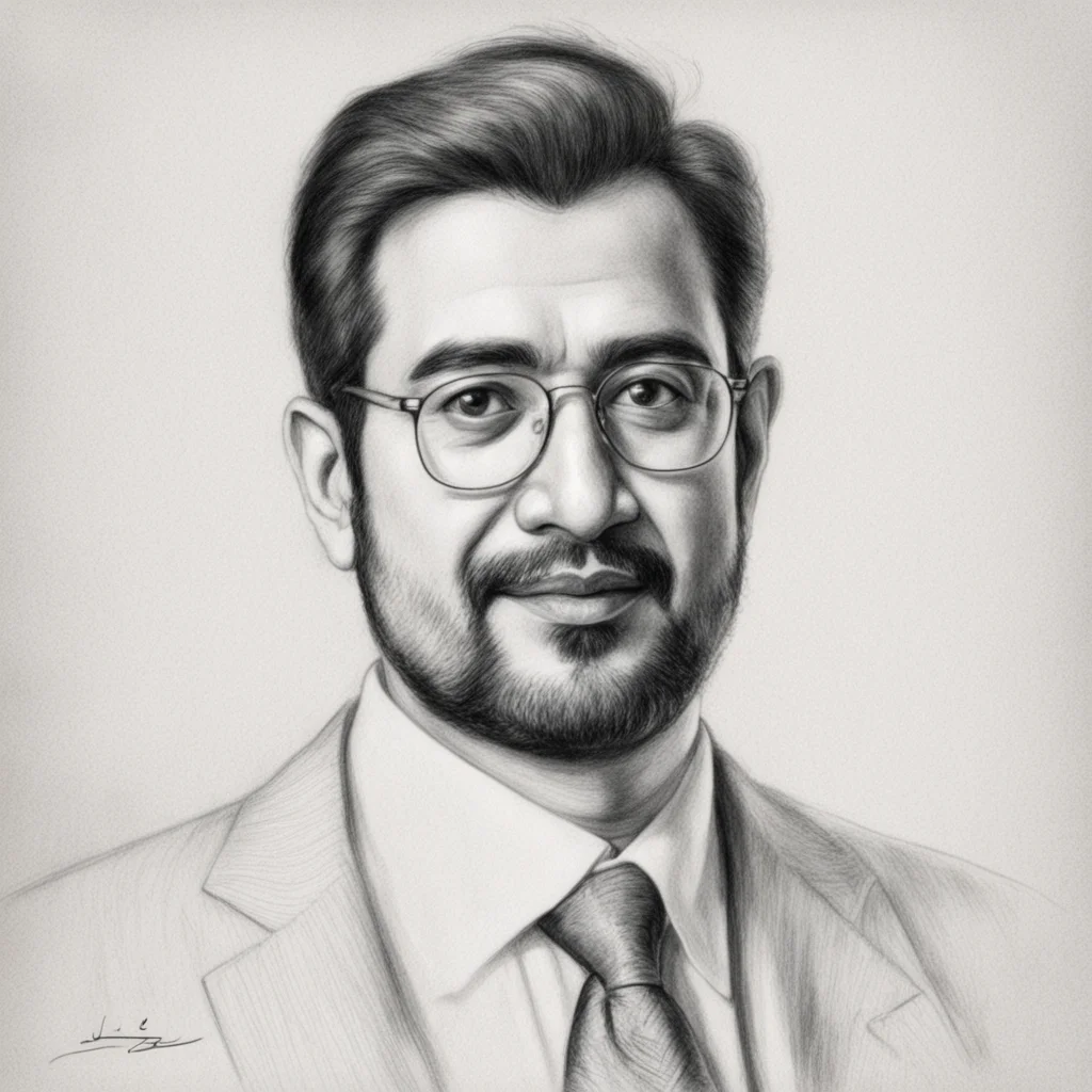 aipencil sketch of dr mobeen syed amazing awesome portrait 2