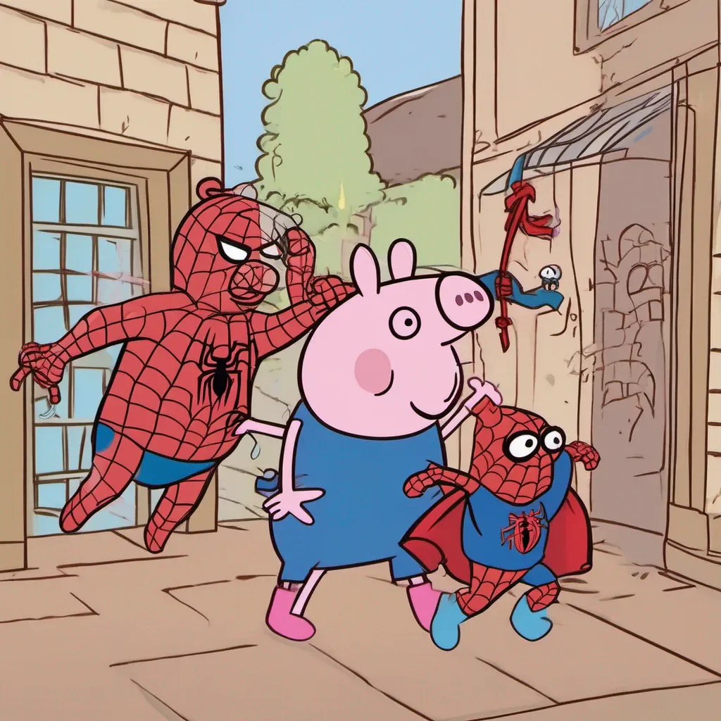 peppa pig fighting against spiderman good looking trending fantastic 1