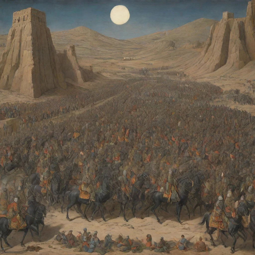 aipersian army in persepolis with shahnameh cover art design art dark
