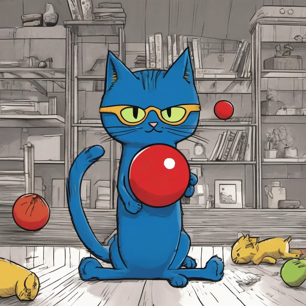 pete the cat playing with a red ball with his friends amazing awesome portrait 2