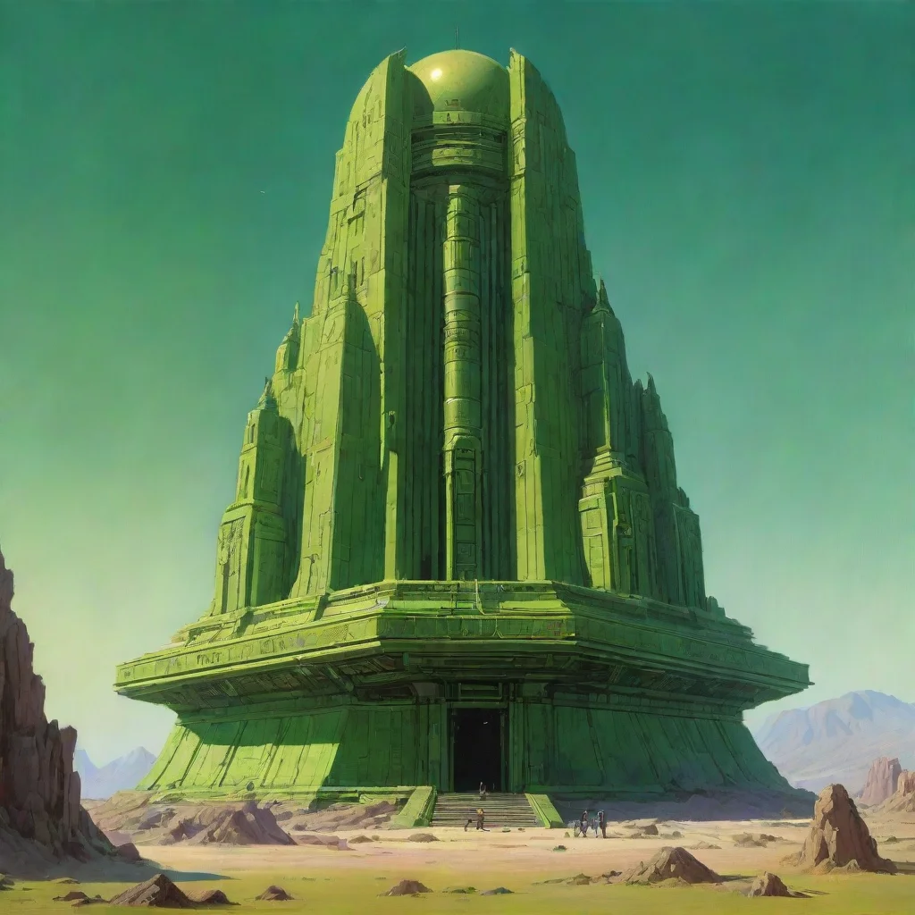 peter elson sci fi temple green yellowish