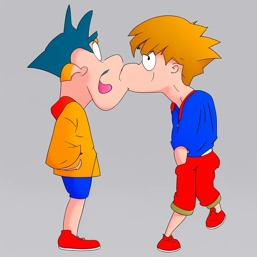 aiphineas and ferb kissing goku amazing awesome portrait 2