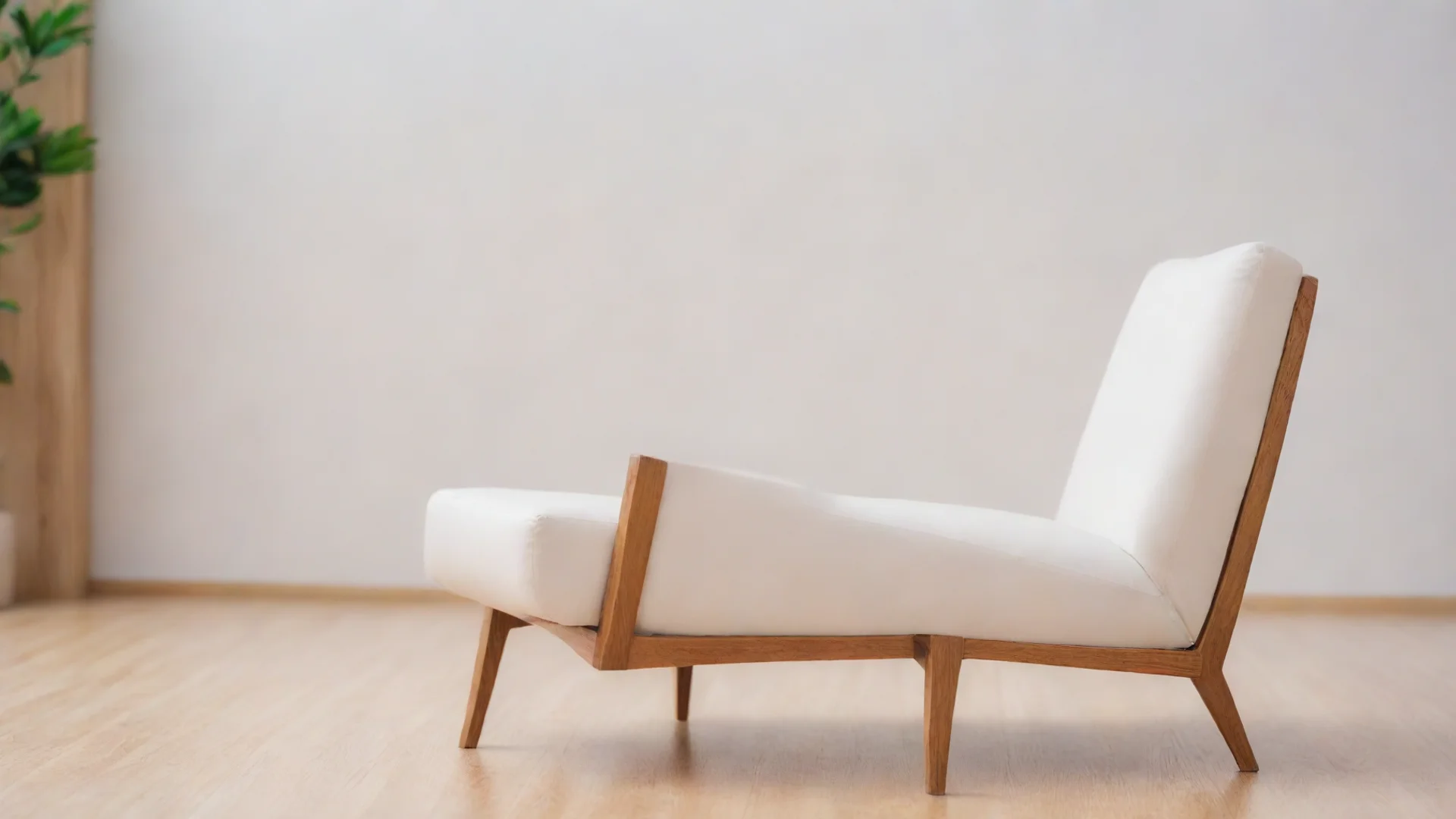 aipicture modern comfortable armchair with wood very light and bright blurred background%2C high quality product hdwidescreen