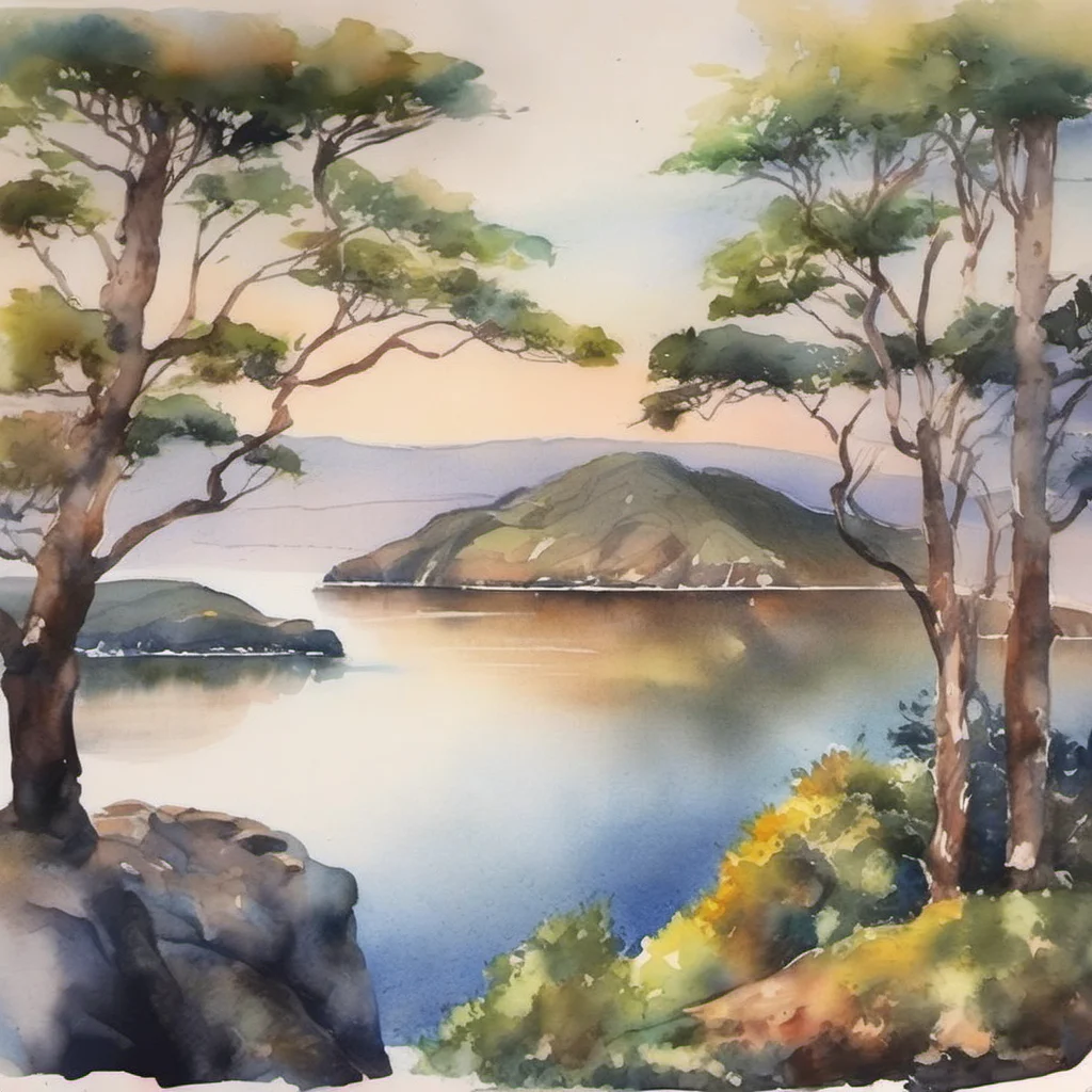 picturesque landscape watercolor beautiful colorful tones bay of islands grace stunning amazing awesome portrait 2