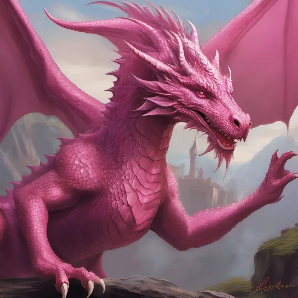 aipink dragon fantasy art amazing awesome portrait 2