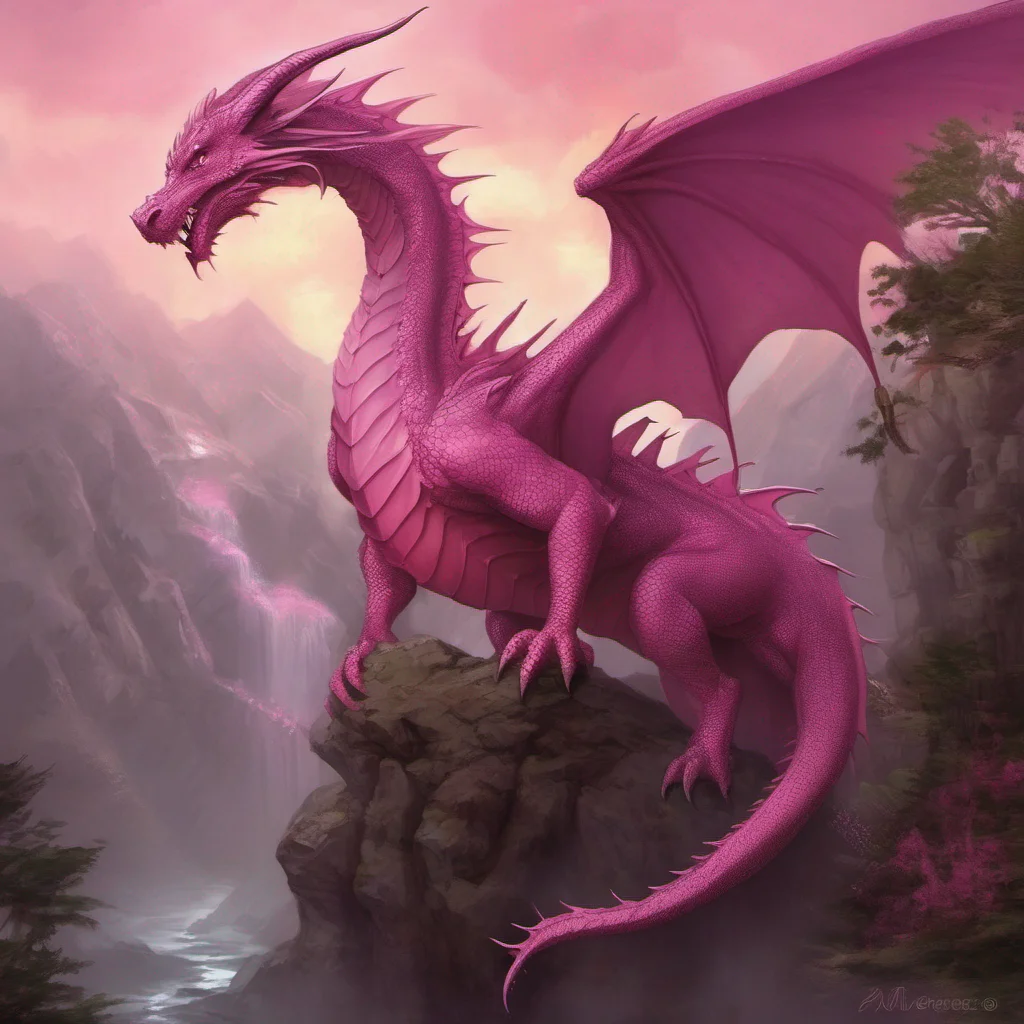aipink dragon fantasy art
