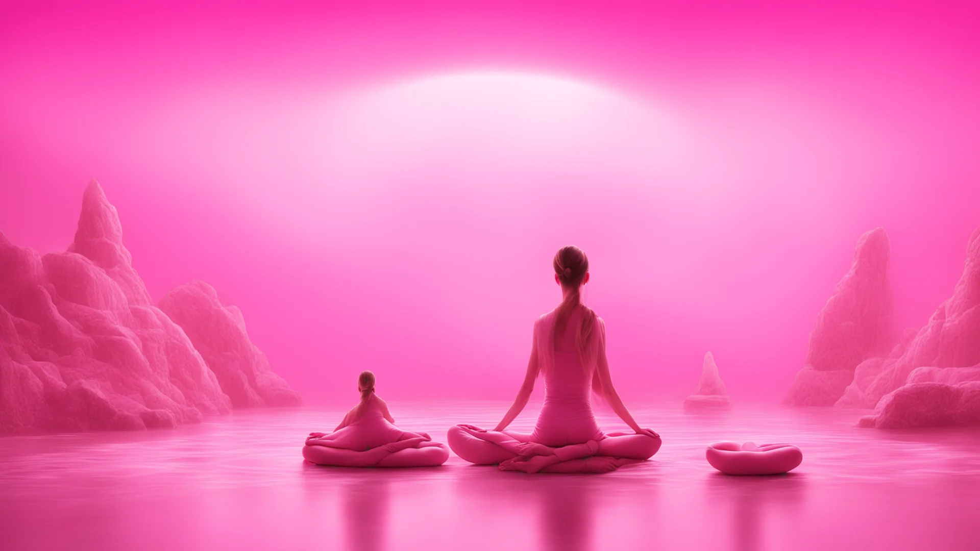 pink meditation scene confident engaging wow artstation art 3 wide