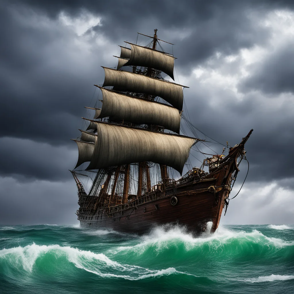 pirate ship in a storm confident engaging wow artstation art 3