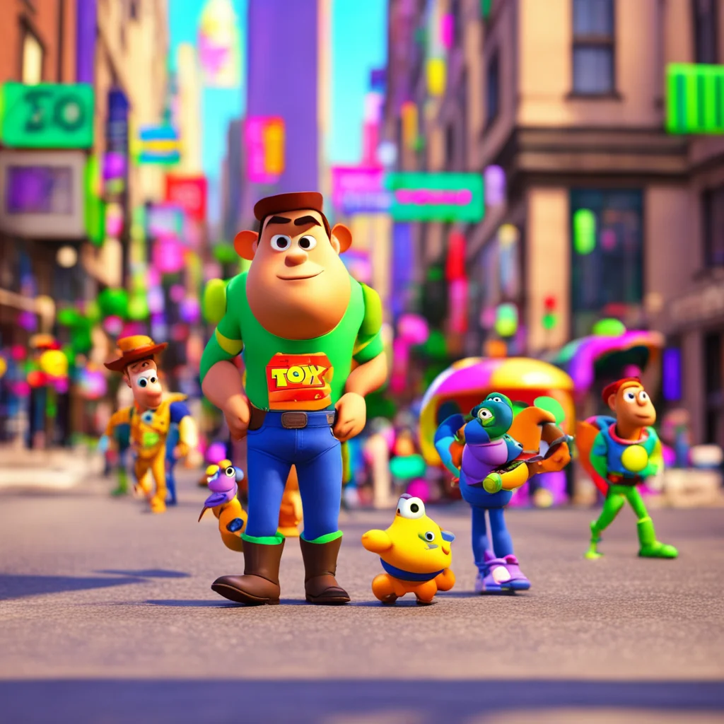 pixar toy story in city 