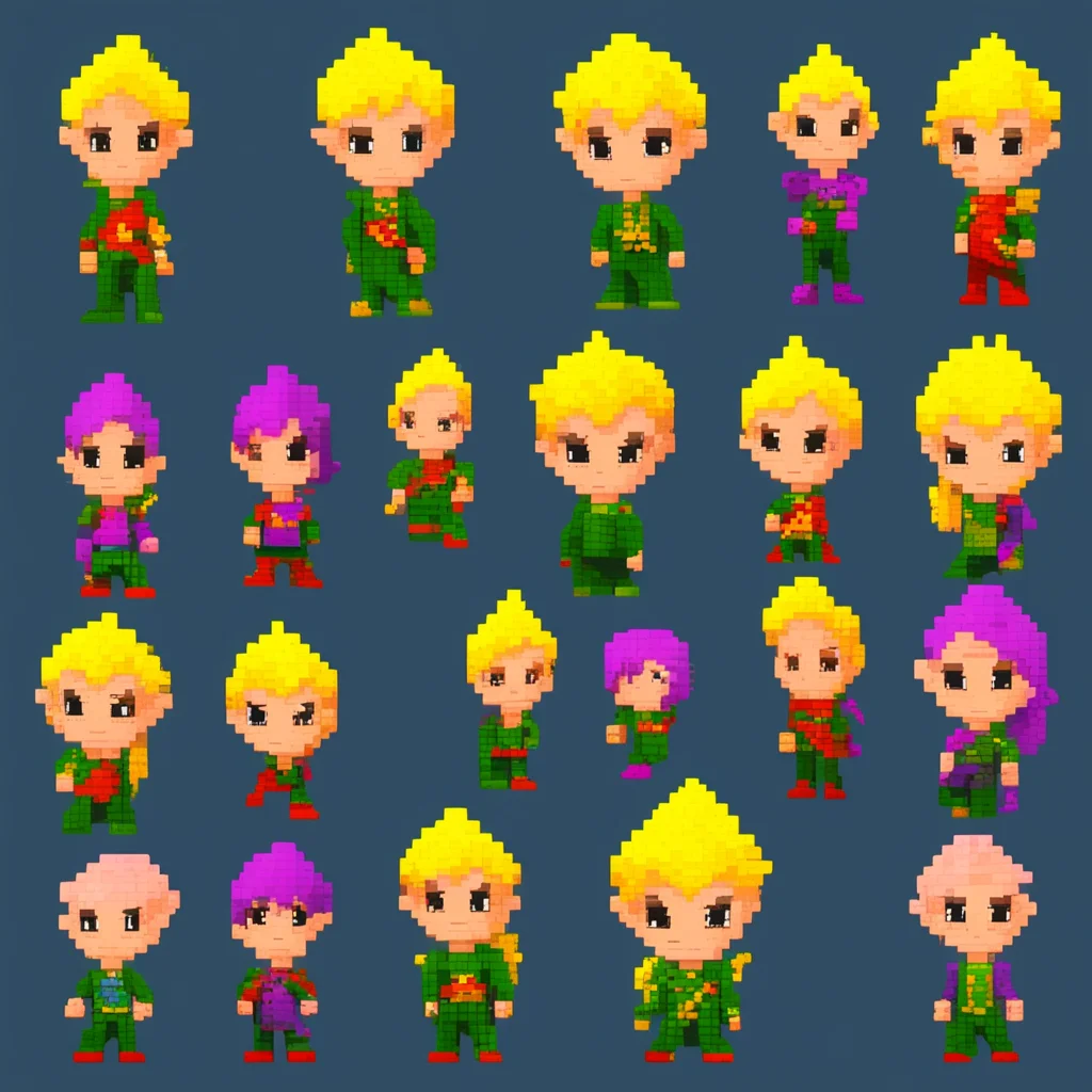 aipixel art avatars of elves but with super sayain hair amazing awesome portrait 2