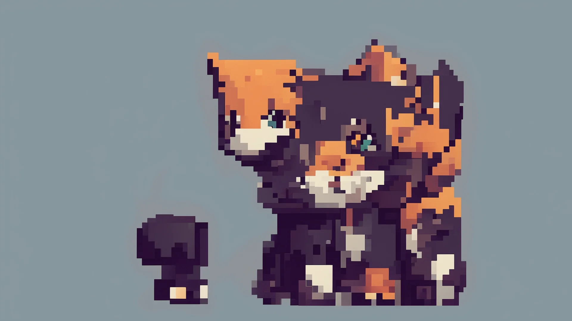 pixel art cat wide