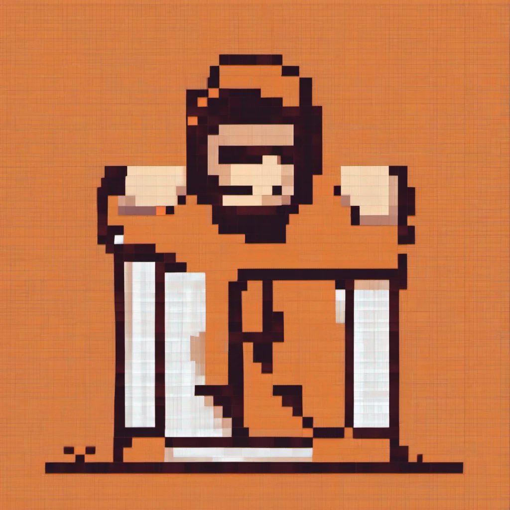 aipixel art of human holding a paper%2C orange background  good looking trending fantastic 1