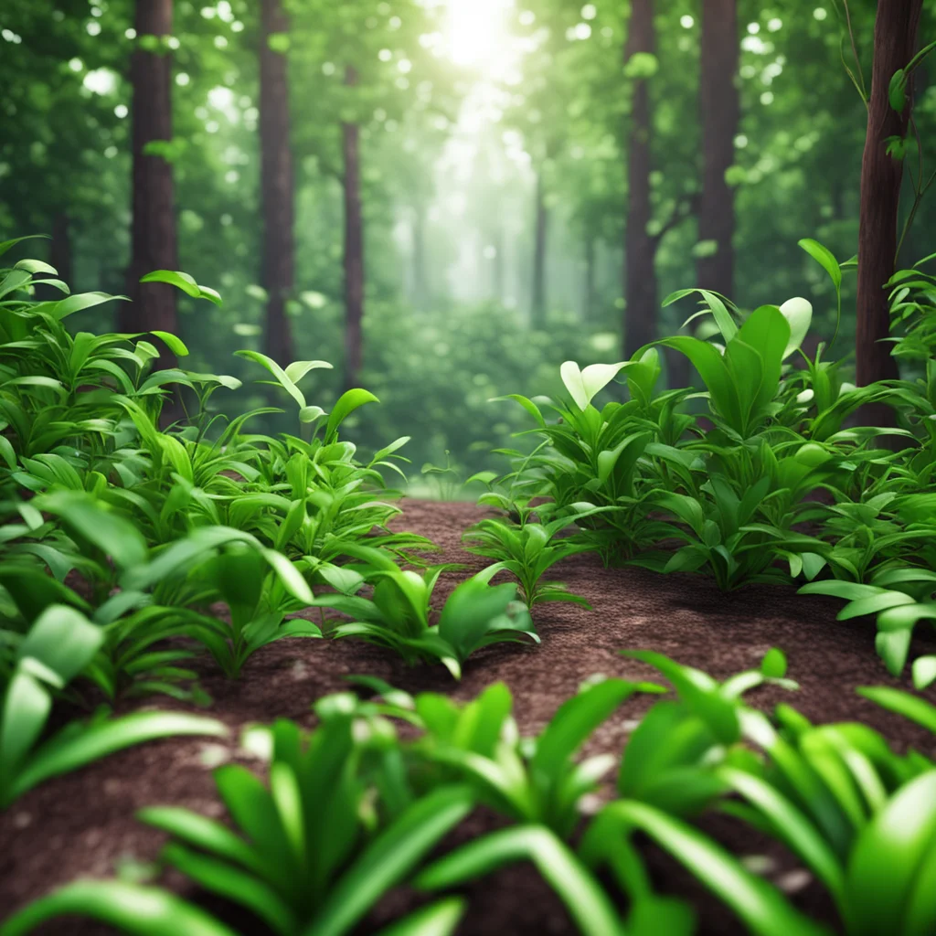 aiplantas fazendo c%C3%B3cegas nos p%C3%A9s de uma garotinha em uma floresta em desenho animado 3d good looking trending fantastic 1