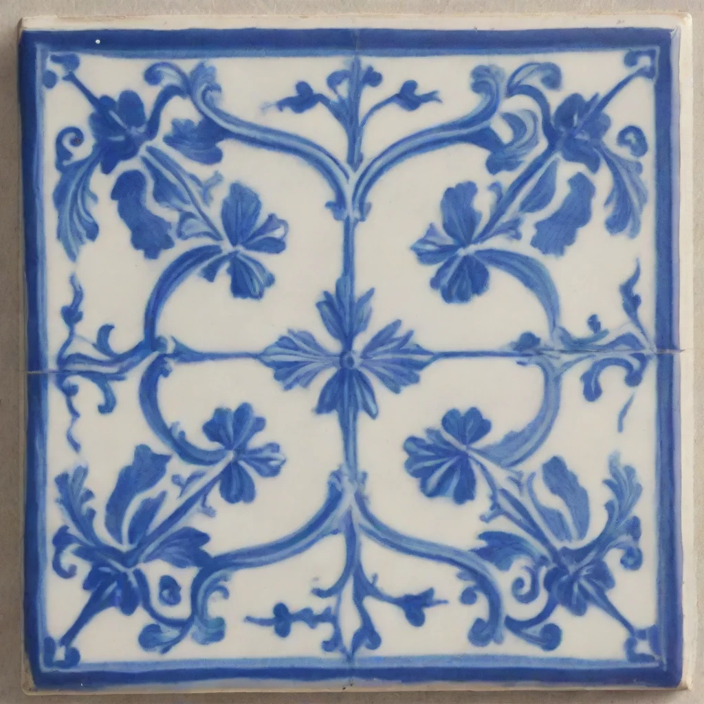 plastering in delft blue tile as ai art