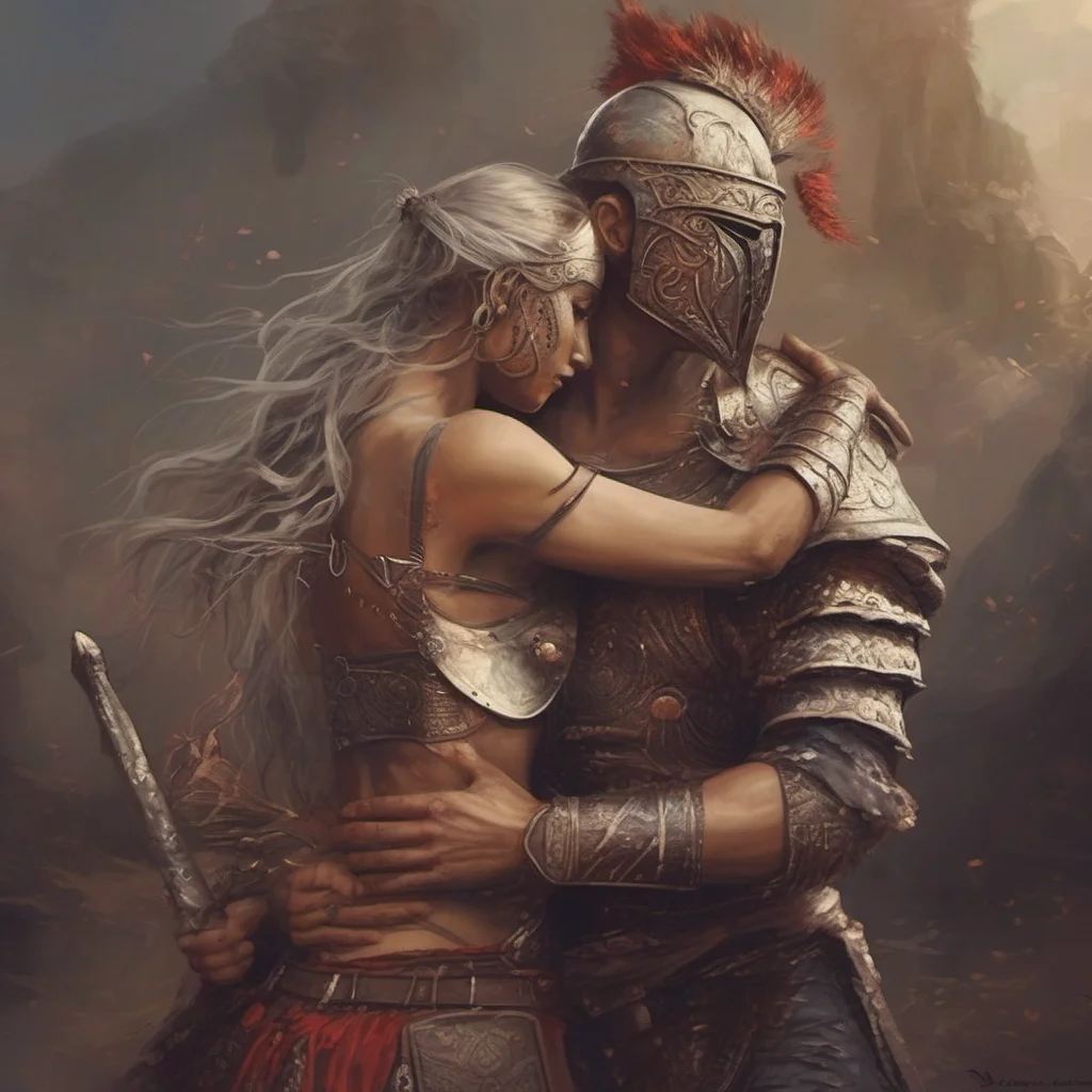aipoor warrior lovers embrace fantasy trending art love amaze 