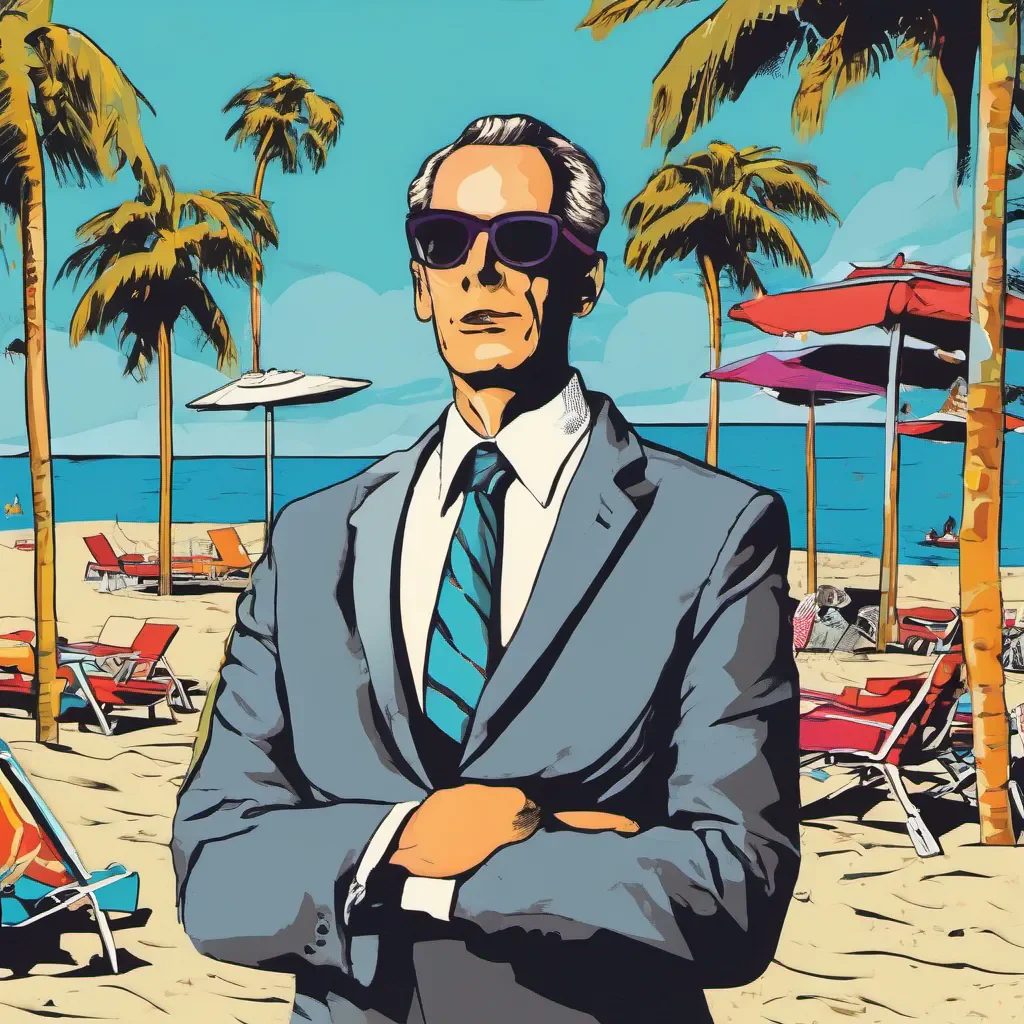 aipop art banker at the beach amazing awesome portrait 2
