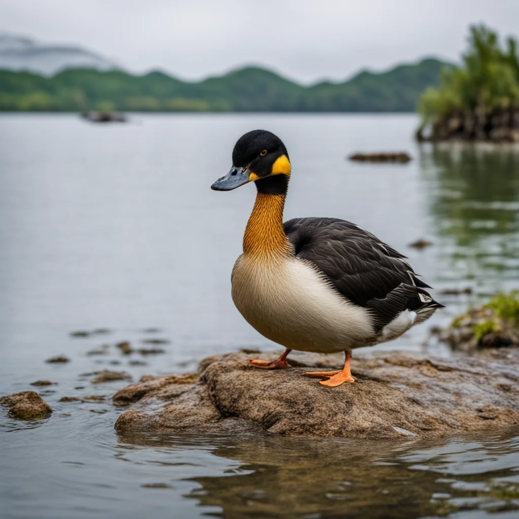portait of a duck on an island amazing awesome portrait 2