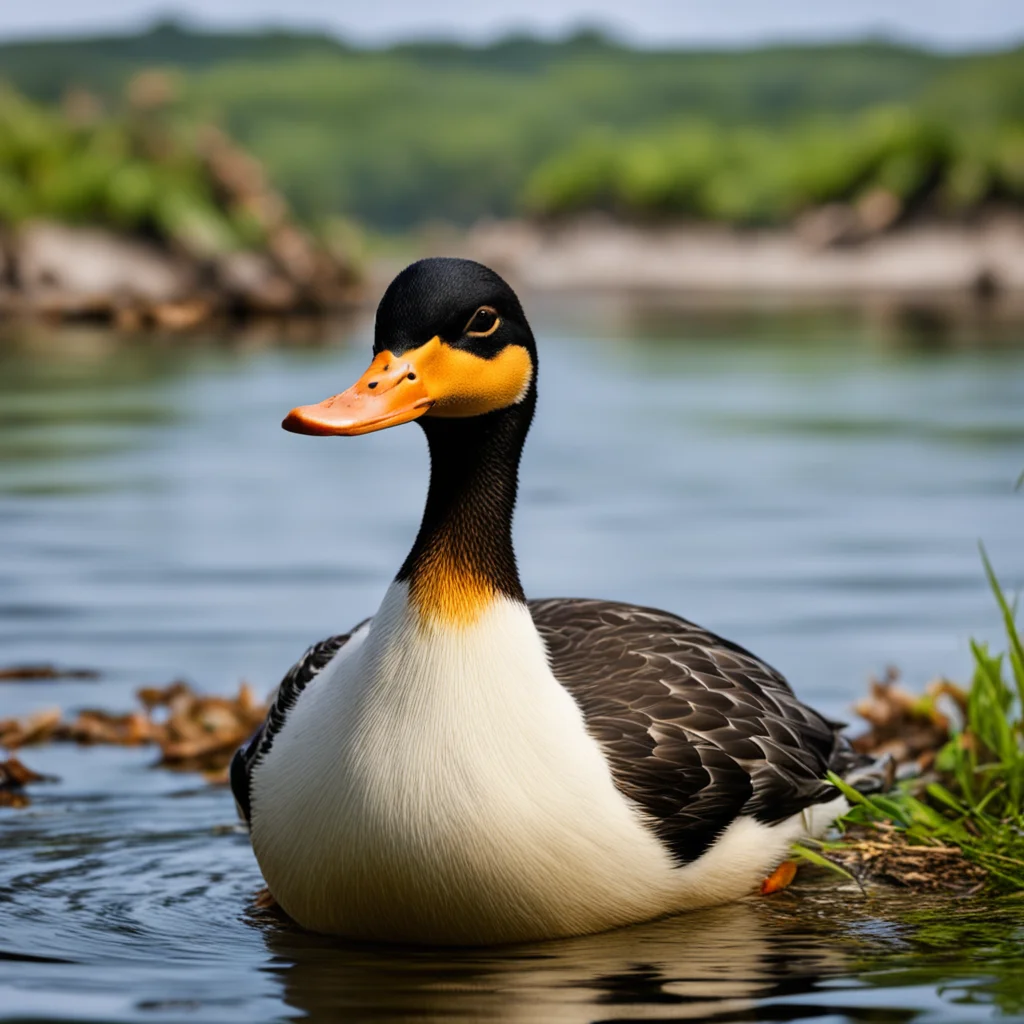 portait of a duck on an island good looking trending fantastic 1