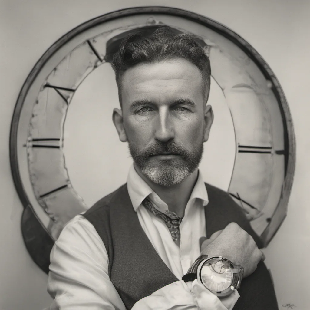 aiportrait of an irishman wearing an innovative watch