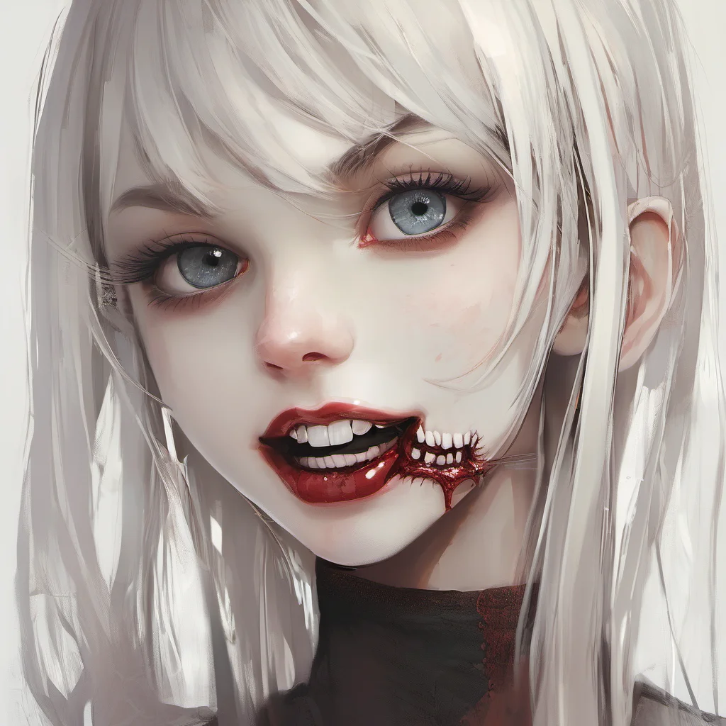 portrait of perfect beautiful girl with vampire teeth amazing awesome portrait 2