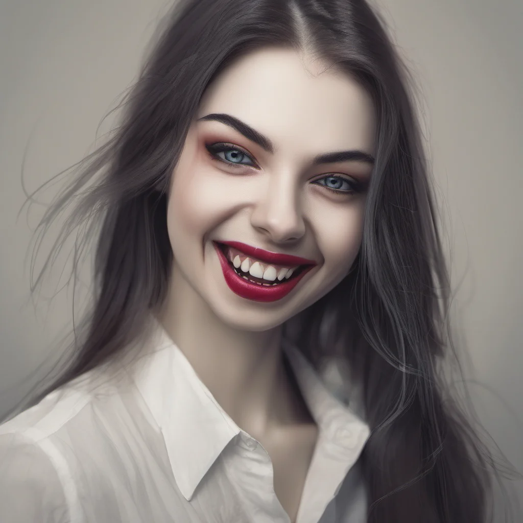 aiportrait of perfect beautiful girl with vampire teeth confident engaging wow artstation art 3