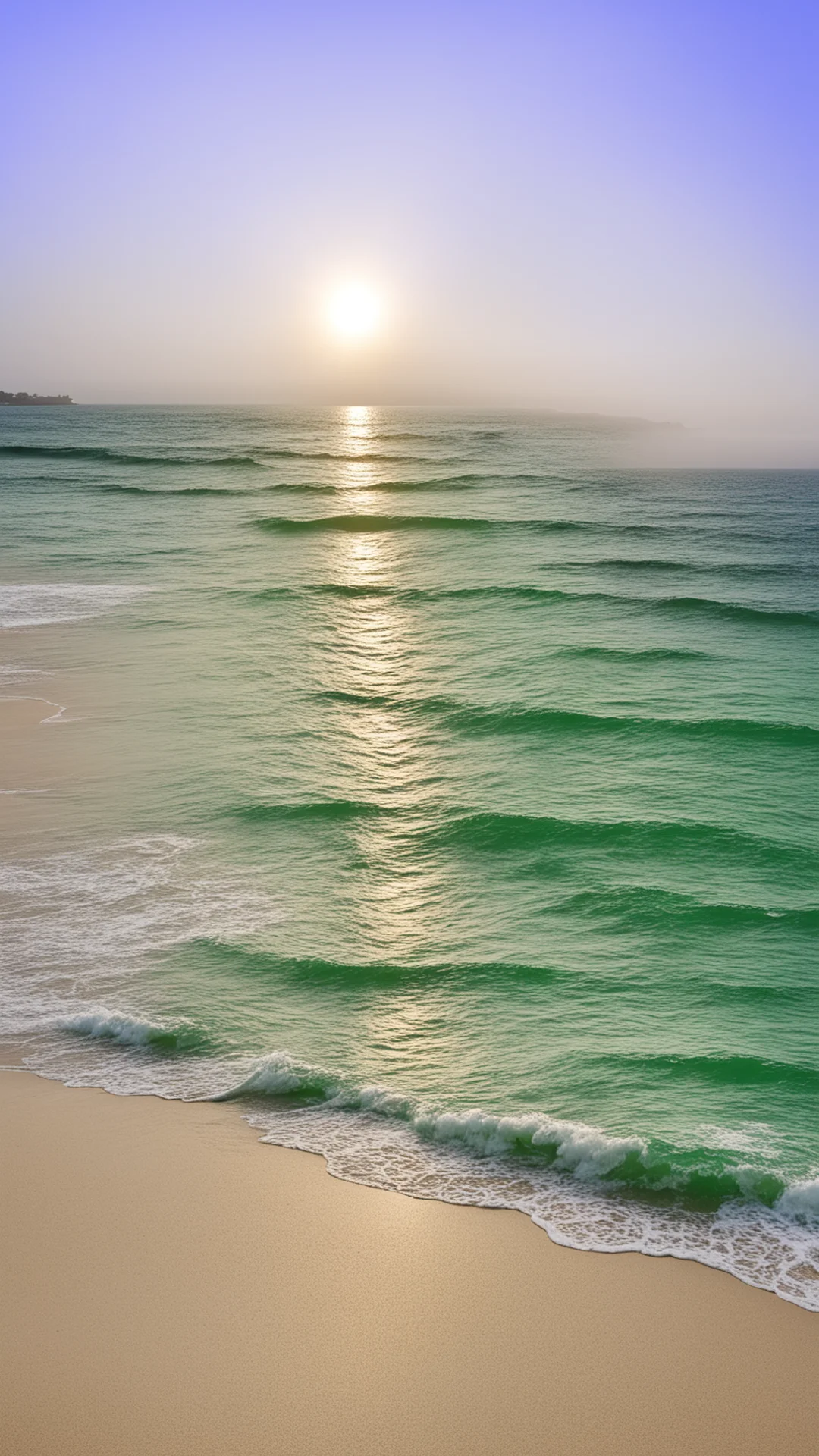 aipraia com palmeiras e o oceano. o sol se p%C3%B5e amazing awesome portrait 2 tall
