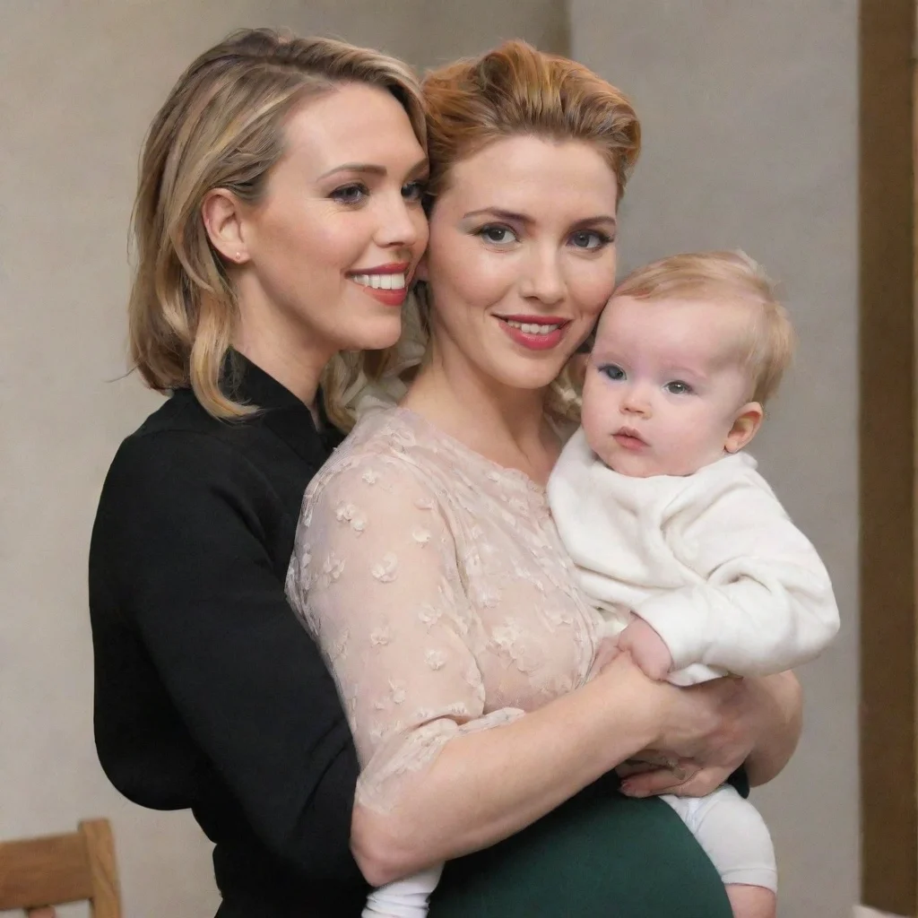 aipregnant scarlett johansson with her baby daughter 