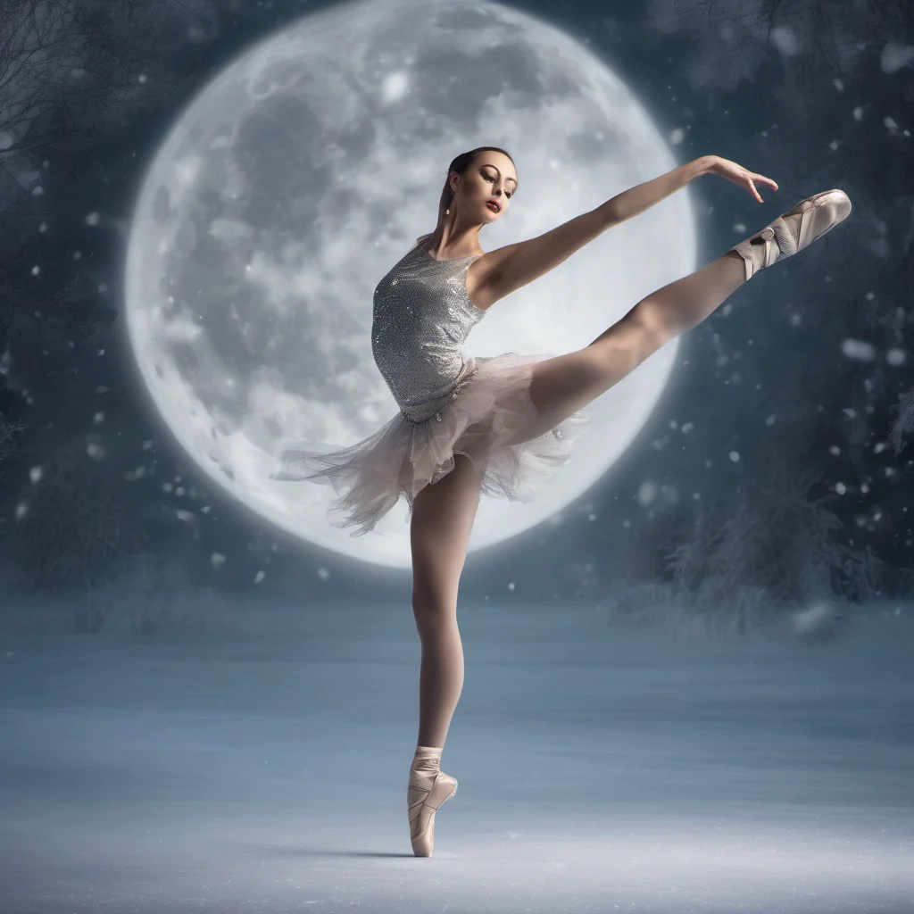 pretty dancer on ice one leg in the air%2C fantasy moon confident engaging wow artstation art 3