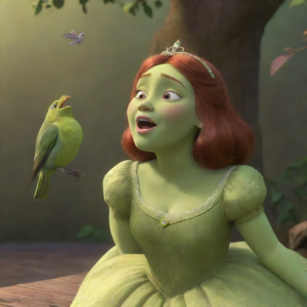 princess fiona singing to bird